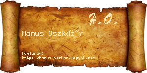 Hanus Oszkár névjegykártya